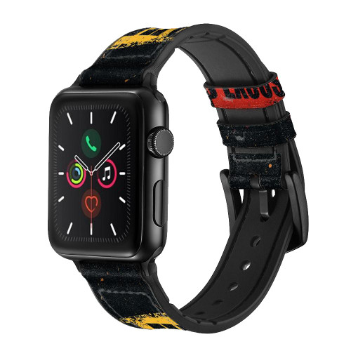 CA0786 No Fear Limits Excuses Leather & Silicone Smart Watch Band Strap For Apple Watch iWatch