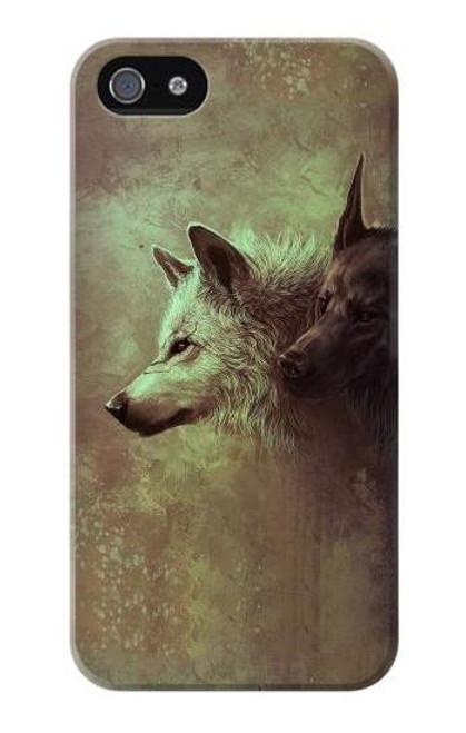 S0931 White Black Wolf Case Cover For IPHONE 5 5s SE