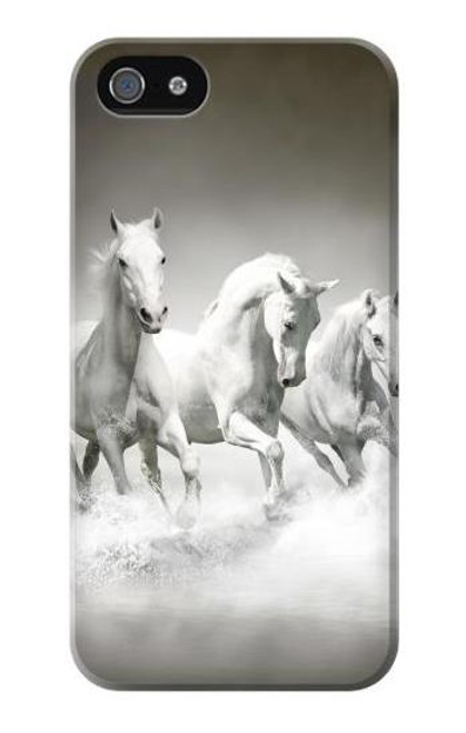 S0933 White Horses Case Cover For IPHONE 5 5s SE