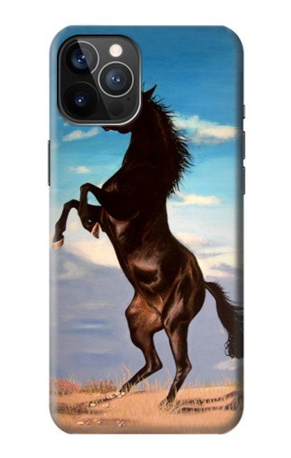 S0934 Wild Black Horse Case For iPhone 12, iPhone 12 Pro