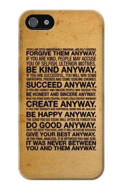 S2513 Mother Teresa Anyway Quotes Case For IPHONE 5 5s SE