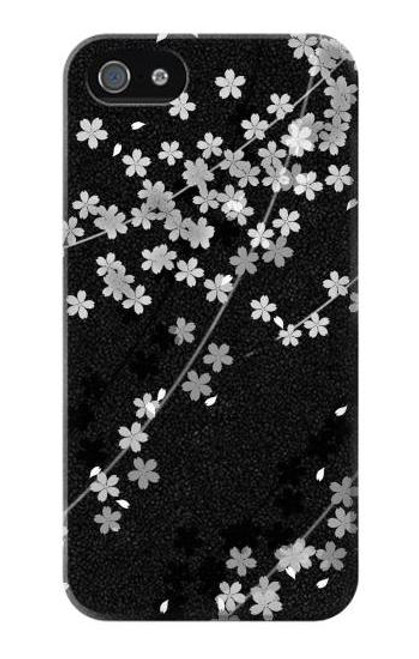 S2544 Japanese Kimono Style Black Flower Case For IPHONE 5 5s SE