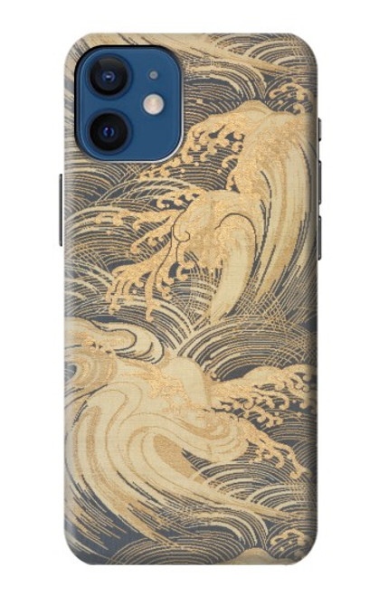 S2680 Japan Art Obi With Stylized Waves Case For iPhone 12 mini