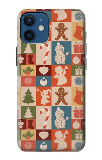 S2854 Cute Xmas Pattern Case For iPhone 12 mini