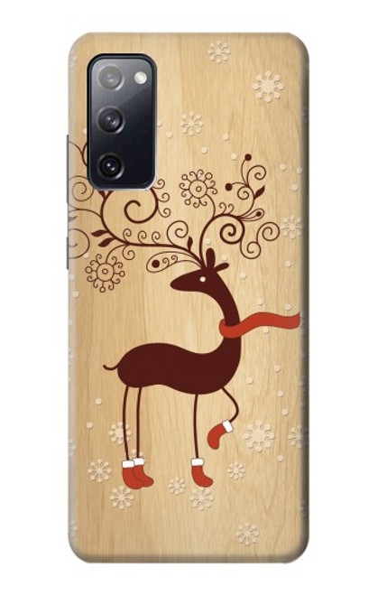 S3081 Wooden Raindeer Graphic Printed Case For Samsung Galaxy S20 FE