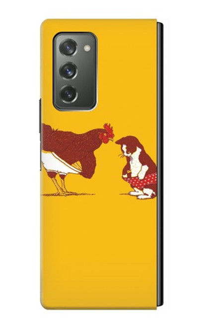 S1093 Rooster and Cat Joke Case For Samsung Galaxy Z Fold2 5G