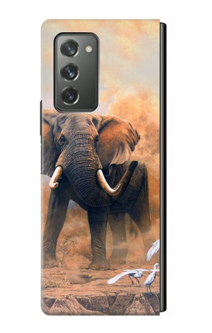 S1292 Dusty Elephant Egrets Case For Samsung Galaxy Z Fold2 5G
