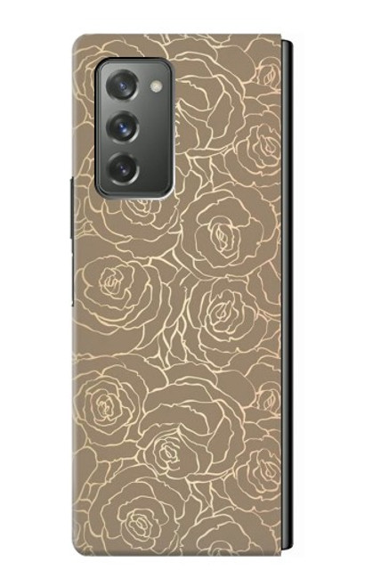 S3466 Gold Rose Pattern Case For Samsung Galaxy Z Fold2 5G