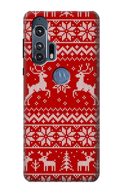 S2835 Christmas Reindeer Knitted Pattern Case For Motorola Edge+