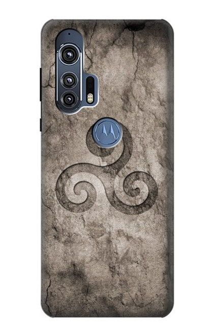 S2892 Triskele Symbol Stone Texture Case For Motorola Edge+