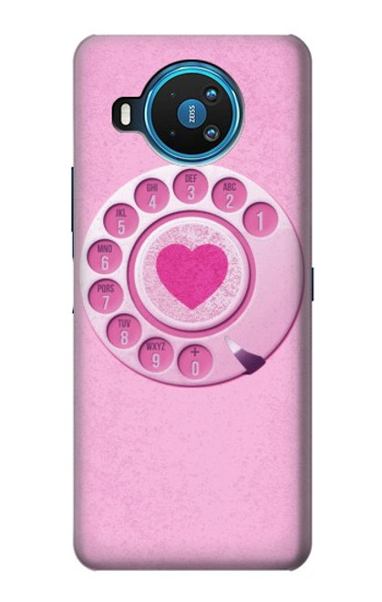 S2847 Pink Retro Rotary Phone Case For Nokia 8.3 5G
