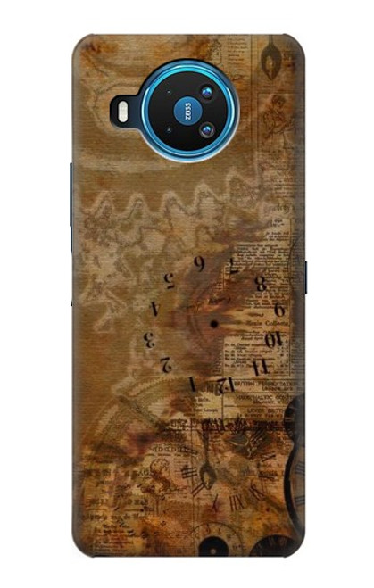 S3456 Vintage Paper Clock Steampunk Case For Nokia 8.3 5G