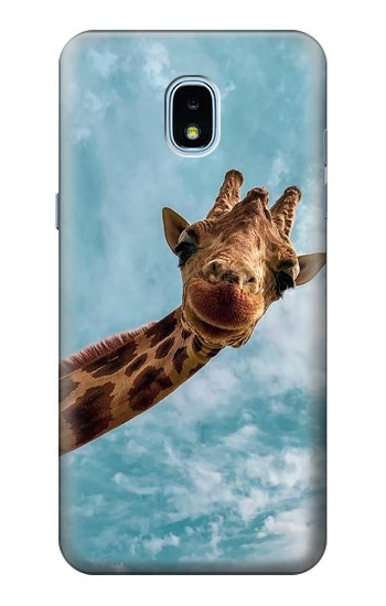 S3680 Cute Smile Giraffe Case For Samsung Galaxy J3 (2018), J3 Star, J3 V 3rd Gen, J3 Orbit, J3 Achieve, Express Prime 3, Amp Prime 3