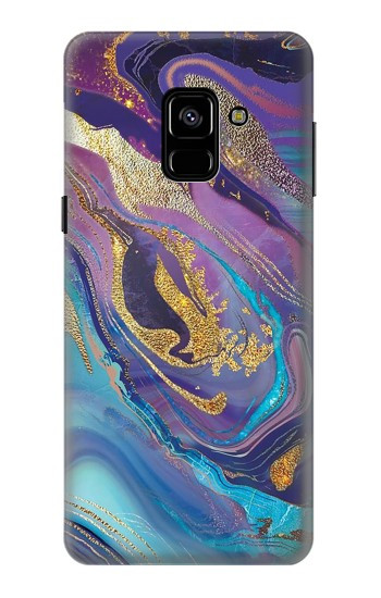 S3676 Colorful Abstract Marble Stone Case For Samsung Galaxy A8 (2018)