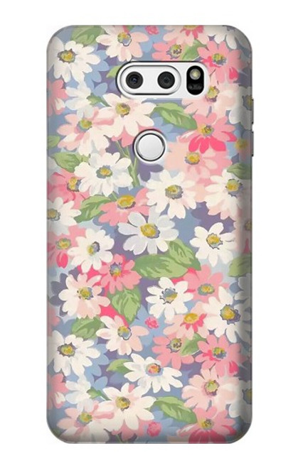 S3688 Floral Flower Art Pattern Case For LG V30, LG V30 Plus, LG V30S ThinQ, LG V35, LG V35 ThinQ