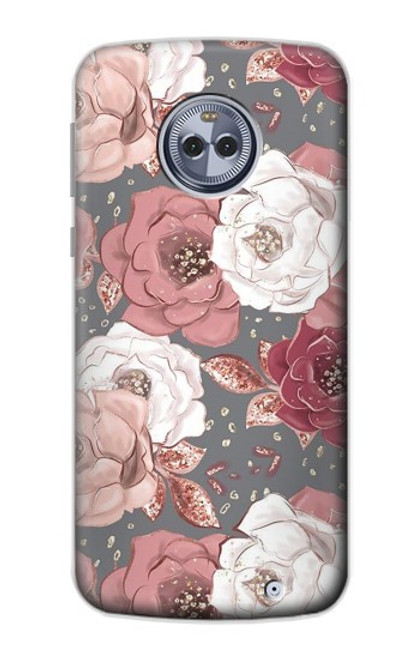 S3716 Rose Floral Pattern Case For Motorola Moto X4