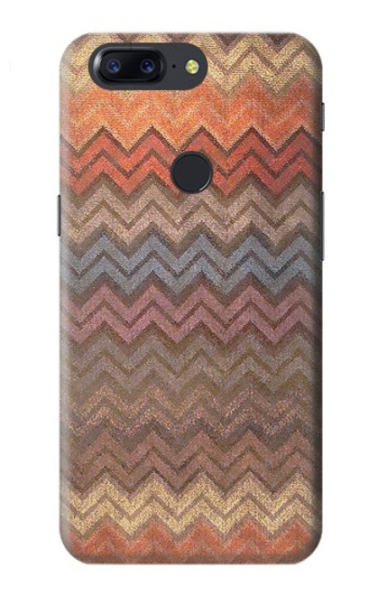 S3752 Zigzag Fabric Pattern Graphic Printed Case For OnePlus 5T