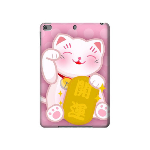 S3025 Pink Maneki Neko Lucky Cat Hard Case For iPad mini 4, iPad mini 5, iPad mini 5 (2019)