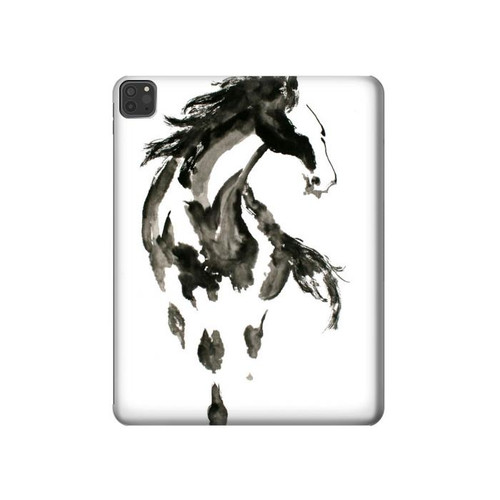 S1031 Horse Paintbrush Hard Case For iPad Pro 11 (2021,2020,2018, 3rd, 2nd, 1st)