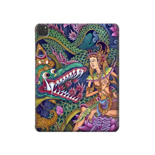 S1240 Bali Painting Hard Case For iPad Pro 11 (2021,2020,2018, 3rd, 2nd, 1st)