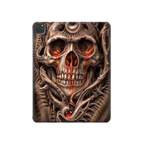 S1675 Skull Blood Tattoo Hard Case For iPad Pro 11 (2021,2020,2018, 3rd, 2nd, 1st)