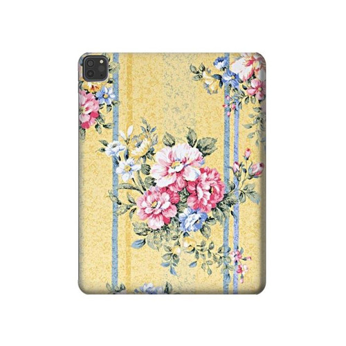 S2229 Vintage Flowers Hard Case For iPad Pro 11 (2021,2020,2018, 3rd, 2nd, 1st)