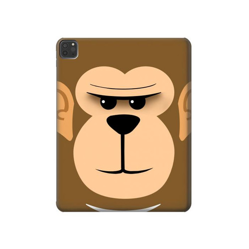 S2721 Cute Grumpy Monkey Cartoon Hard Case For iPad Pro 11 (2021,2020,2018, 3rd, 2nd, 1st)