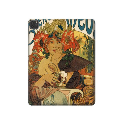 S2740 Alphonse Mucha Bieres De La Muse Hard Case For iPad Pro 11 (2021,2020,2018, 3rd, 2nd, 1st)