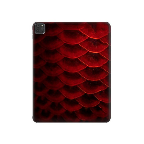 S2879 Red Arowana Fish Scale Hard Case For iPad Pro 11 (2021,2020,2018, 3rd, 2nd, 1st)