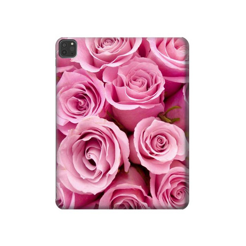 S2943 Pink Rose Hard Case For iPad Pro 11 (2021,2020,2018, 3rd, 2nd, 1st)