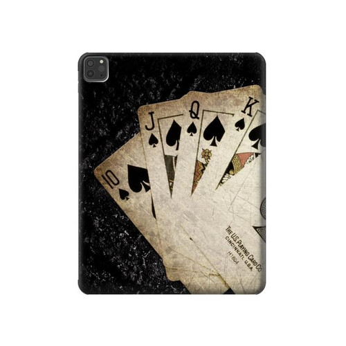 S3231 Vintage Royal Straight Flush Cards Hard Case For iPad Pro 11 (2021,2020,2018, 3rd, 2nd, 1st)