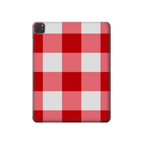 S3535 Red Gingham Hard Case For iPad Pro 11 (2021,2020,2018, 3rd, 2nd, 1st)