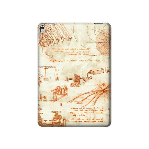 S0566 Technical Drawing Da Vinci Hard Case For iPad 9.7 (2017,2018), iPad 6, iPad 5