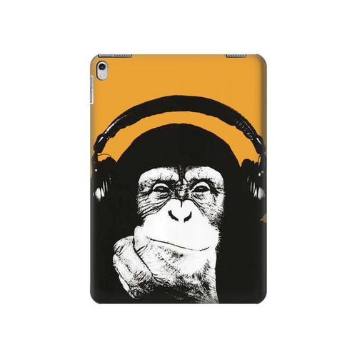 S2324 Funny Monkey with Headphone Pop Music Hard Case For iPad 9.7 (2017,2018), iPad 6, iPad 5
