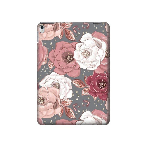 S3716 Rose Floral Pattern Hard Case For iPad Air 2, iPad 9.7 (2017,2018), iPad 6, iPad 5
