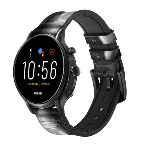 CA0177 Ballet Pointe Shoe Leather & Silicone Smart Watch Band Strap For Fossil Smartwatch