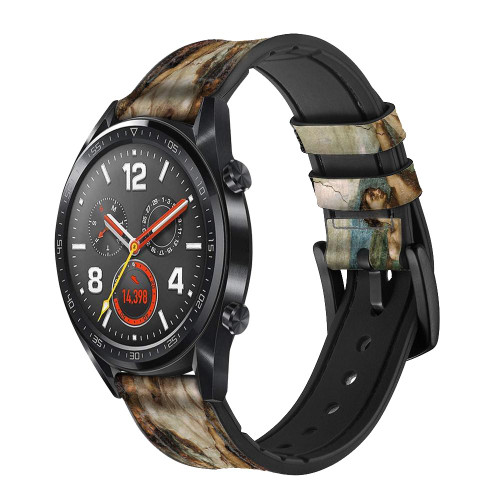 CA0018 Michelangelo Creation of Adam Leather & Silicone Smart Watch Band Strap For Wristwatch Smartwatch