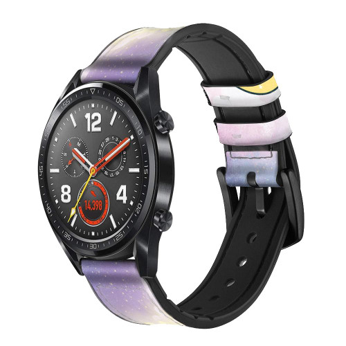 CA0779 Cute Unicorn Sleep Leather & Silicone Smart Watch Band Strap For Wristwatch Smartwatch