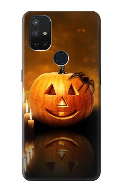 S1083 Pumpkin Spider Candles Halloween Case For OnePlus Nord N10 5G