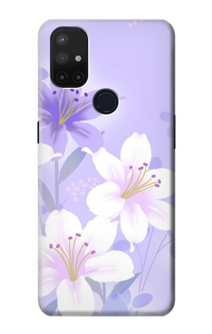 S2361 Purple White Flowers Case For OnePlus Nord N10 5G