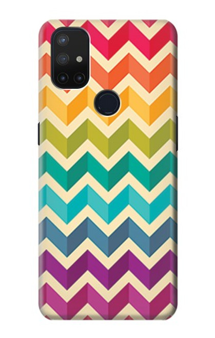 S2362 Rainbow Colorful Shavron Zig Zag Pattern Case For OnePlus Nord N10 5G