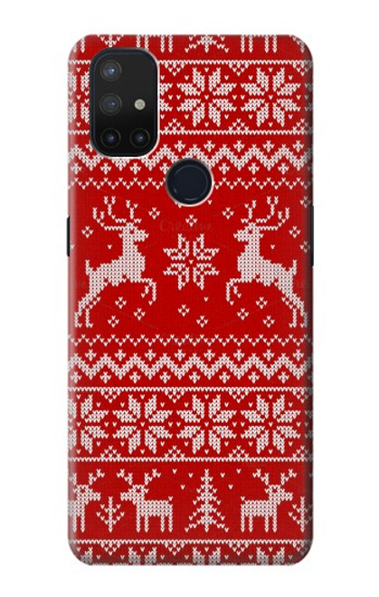 S2835 Christmas Reindeer Knitted Pattern Case For OnePlus Nord N10 5G