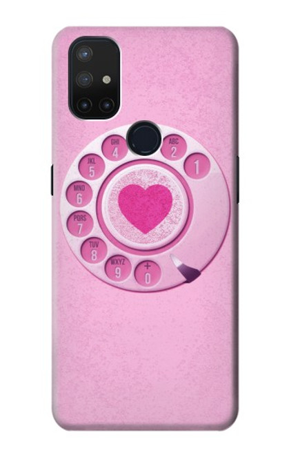 S2847 Pink Retro Rotary Phone Case For OnePlus Nord N10 5G