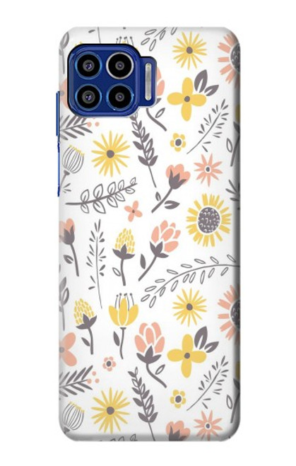 S2354 Pastel Flowers Pattern Case For Motorola One 5G