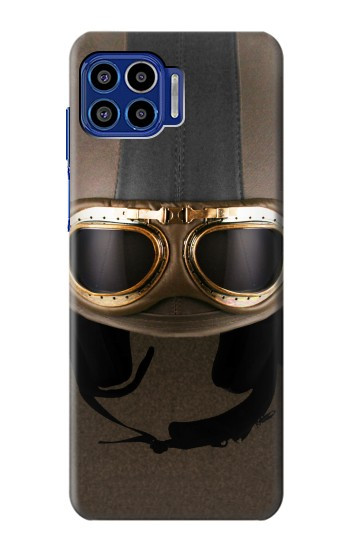 S2645 Vintage Brown Goggles Motorcycle Helmet Case For Motorola One 5G