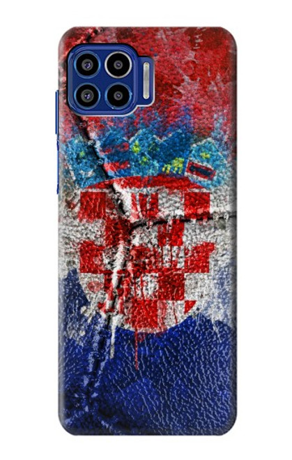S3313 Croatia Flag Vintage Football Graphic Case For Motorola One 5G