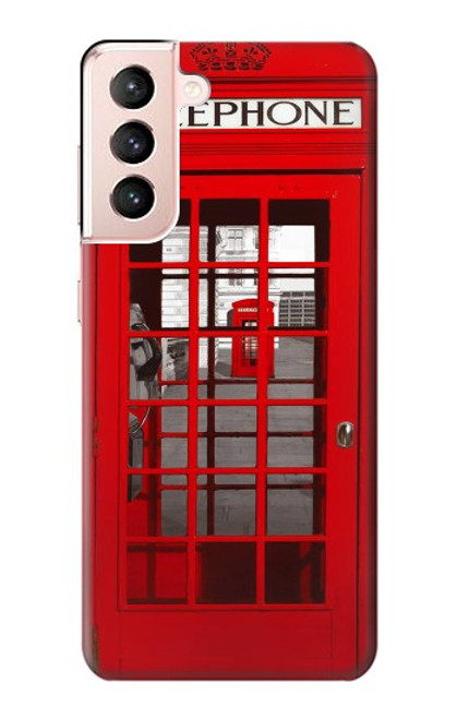 S0058 British Red Telephone Box Case For Samsung Galaxy S21 5G
