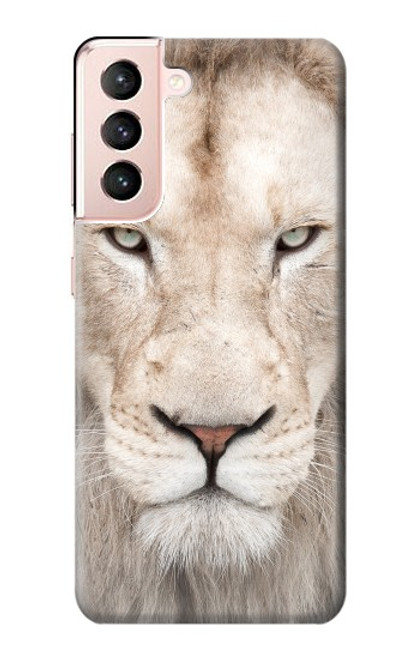 S2399 White Lion Face Case For Samsung Galaxy S21 5G