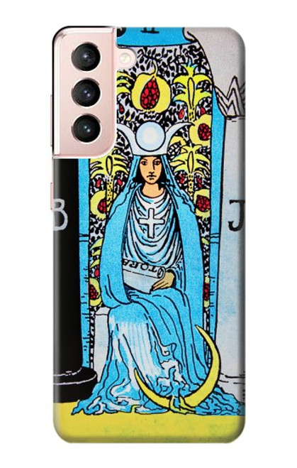 S2837 The High Priestess Vintage Tarot Card Case For Samsung Galaxy S21 5G