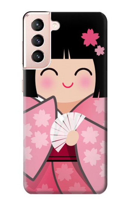 S3042 Japan Girl Hina Doll Kimono Sakura Case For Samsung Galaxy S21 5G